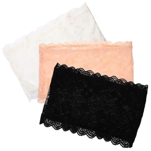 3 Pieces Anti-exposed Breast Wrap Child Miss Women Lace Bandeau Bra - Picture 1 of 12