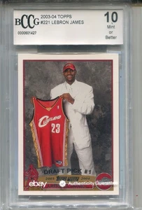 2003 Topps #221 LeBron James Rookie Card Beckett Graded BCCG 10 Basketball - Bild 1 von 2