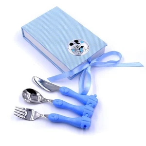 SET PAPPA Posate Cucchiaino e Forchetta Inox - DISNEY TOPOLINO - Foto 1 di 5