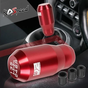 J2 Universal Cylindrical Design 6-Speed MT Shift Knob+8/10/12mm Adapters Red - Picture 1 of 5