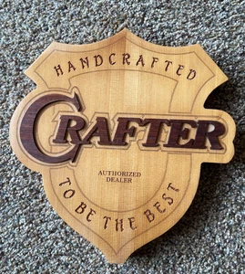 CRAFTER GUITAR Authorized Dealer Sign - Handcrafted Wooden Sign 2000 - Picture 1 of 6