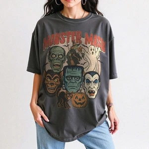 Retro Monster Mash Halloween Shirt, Vintage Spooky Season Tee, Funny Halloween - Picture 1 of 7