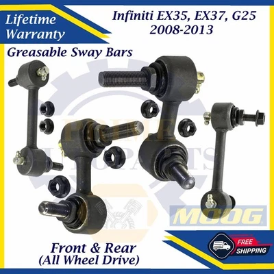 MOOG OEM Front & Rear Sway Bars For 2008-2013 Infiniti EX35/EX37/G25 Lifetime Wa - Image 1 of 4