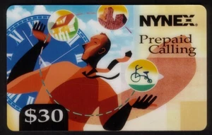 $30. English White Denom Modern Art On The Go (Man & Big Clock) PROOF Phone Card - Picture 1 of 2