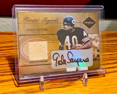 GALE SAYERS 2005 LIMITED THREADS BEARS JERSEY AUTO AUTOGRAPH /50 *GAME-USED* - Image 1 of 2