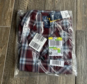NWT Stafford Burgundy Plaid Long Sleeve Med Regular Fit Sleepwear Pajamas - Picture 1 of 2