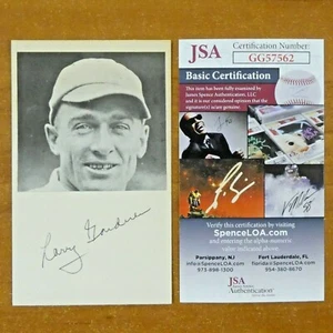 Larry Gardner Red Sox Played w/ Babe Ruth Signed 3x5 with JSA COA - Picture 1 of 2