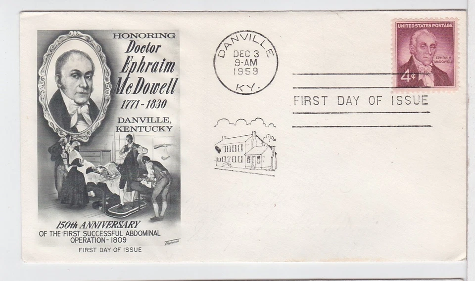 TurtlesTradingPost -  Dr Ephraim McDowell 1959 #1138 Fleetwood FDC - Image 1 of 1