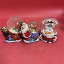 Vintage Lot 3 Santa ,Teddies,Snowman-Glass Snow Globe