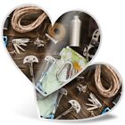 2 x Heart Stickers 7.5 cm - Climbing Equipment Ropes Boots  #12624