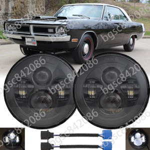 2PCS 7 Inch Round LED Headlight Hi/Lo For Dodge Dart 1968 1969 1970 1971 1973-74 - Picture 1 of 15