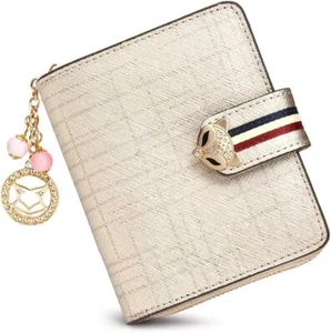 FOXER💗BiFold Gold High Quality Leather Wallet exquisite fox pendant & Charm - Picture 1 of 13