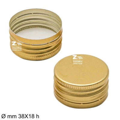 GRUPPO VETRO SOMMA CONF. 10 PZ TAPPO METALLICO A VITE DIAM. MM 38X18 H PER DAMA BOCCIONE IN VETRO