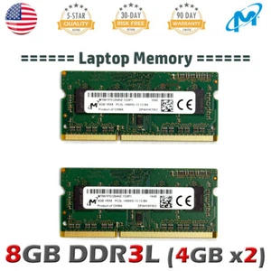 Micron 8GB Kit DDR3L Desktop Memory ( 2 x 4GB ) PC3L-14900S MT8KTF51264HZ-1G9P1 - Picture 1 of 2