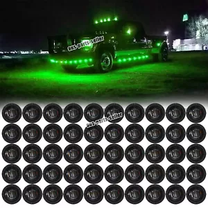 50x Smoked Round 3/4" Green LED Side Marker Lights Truck Trailer Clearance Light - Picture 1 of 7