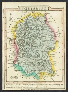 Wilts PH Original Print of 1810 J Wallis Map of Wiltshire - Picture 1 of 1