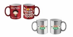126396 FRIENDS CENTRAL PERK JOEY DESIGN SET OF 2 330ML METALLIC COFFEE MUGS - Picture 1 of 1
