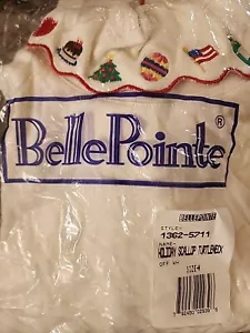 Belle Pointe All Holidays Scallop Turtleneck Off White Women's Size Medium - Picture 1 of 10