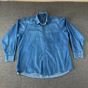 G.H. Bass & Co Denim Button Down Shirt Mens 2XL XXL Blue Long Sleeve - Picture 1 of 7