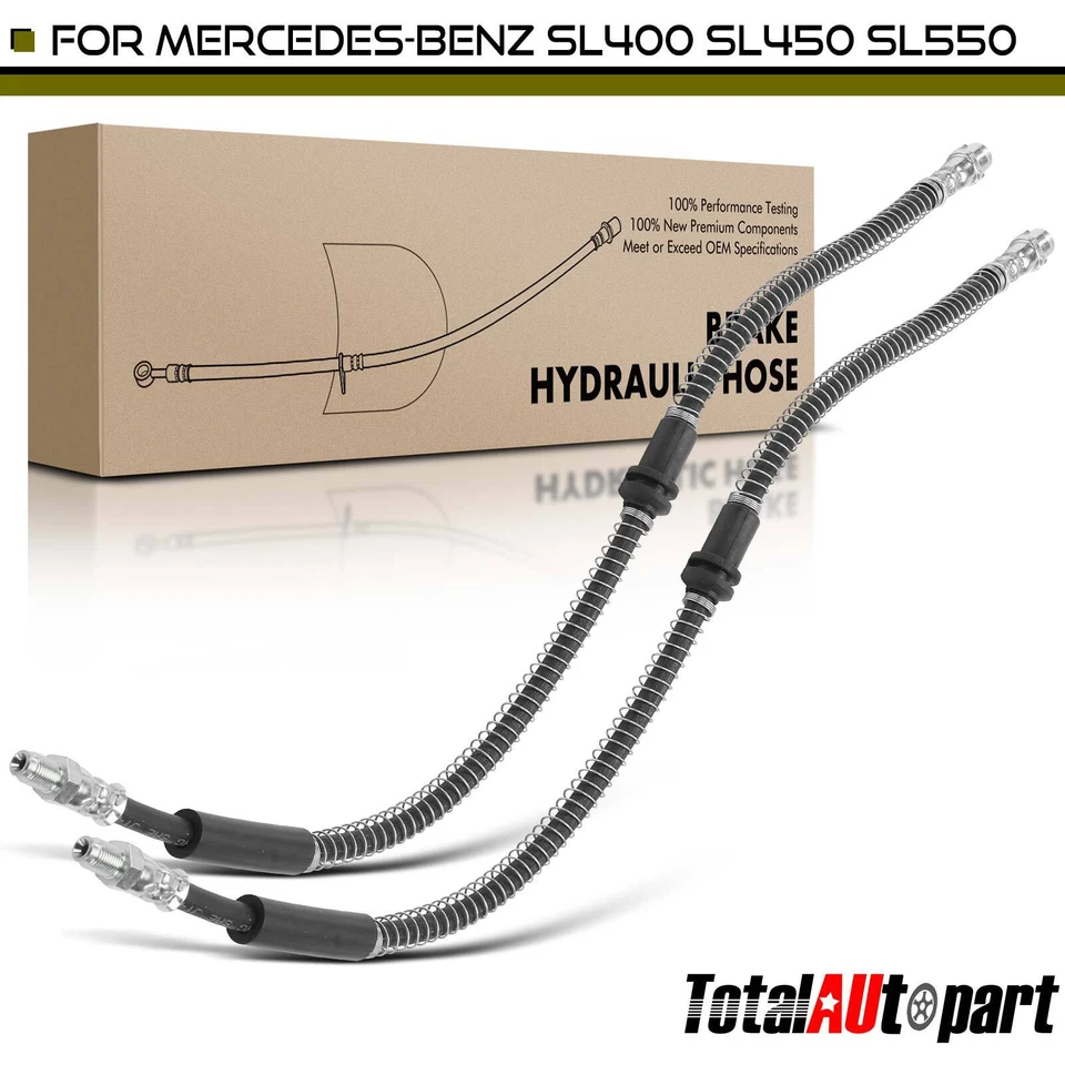 Manguera hidráulica de freno delantera izquierda y derecha 2 piezas para Mercedes-Benz SL400 SL450 SL550 Foto 1 de 4