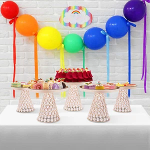 Wedding Party Elegant Decoration Cake Plate Stand Dessert Display Holder 5-Piece - Picture 1 of 8