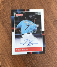 Vidal Brujan 2022 Donruss 1988 Retro Silver Holo Rookie Auto R88S-VB Rays RC