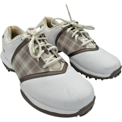 Zapatos de golf Nike para mujer 2013 Air Embellish blancos/plateados, Stinger Spikes talla 8,5 Foto 1 de 4