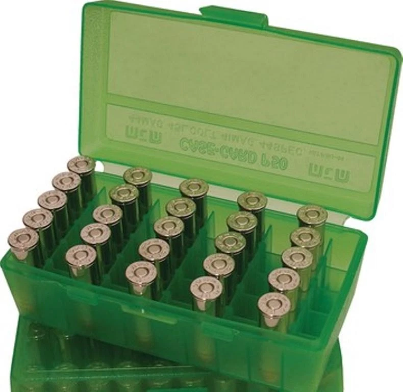 MTM Case-Gard Flip Top Handgun Ammunition Ammo Storage Box 50 Round P50-38 Green - Image 1 of 1