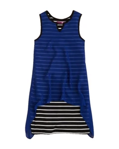 $74 Aqua Girls' Overlay Dress, Royal Combo, Size M - Picture 1 of 1