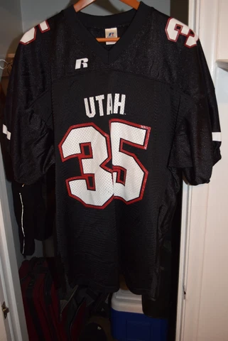 Utah Utes vtg #35 Football jersey Black Russell Athletic Men's XXL 2X Cover