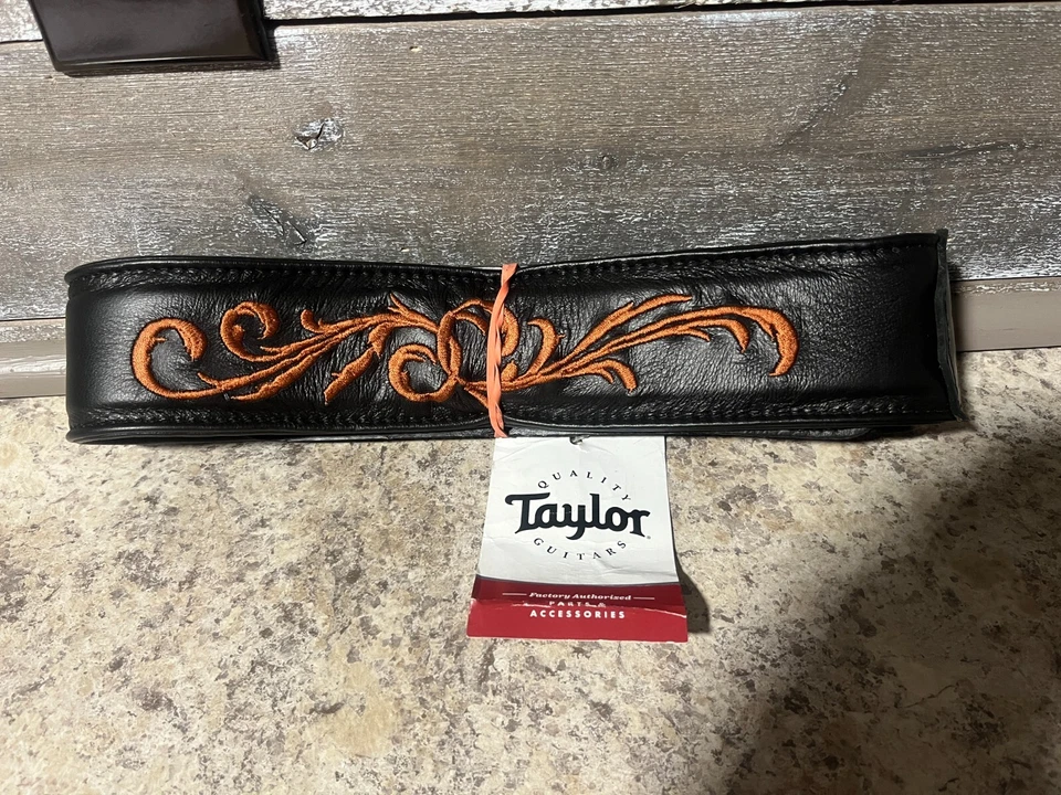 NUEVO - Correa de guitarra de cuero Taylor Nouveau de 2,5" - NEGRA, #4119-25 Foto 1 de 3