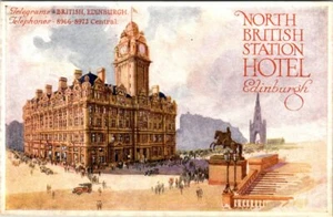 EDINBURGH, U.K. - NORTH BRITISH STATION HOTEL - OLD POSTCARD - Imagen 1 de 2
