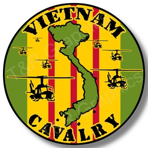 Vietnam Cavalry Sticker Decal, Vietnam War US military Car Truck window USA - Foto 1 di 2