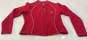 CALIFORNIA ANGELS RED Jacket Zipper Front stitched LOGO ANTIGUA womens S Small - Picture 1 of 13