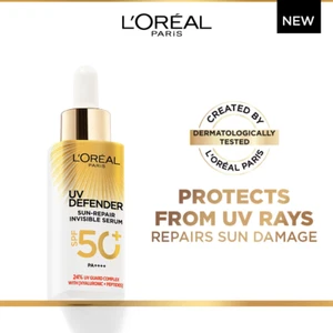 30 ml. L'OREAL Paris UV Defender Sun-Repair INVISIBLE Serum Reduce Dark Spot NEW - Picture 1 of 11
