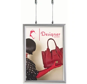 Window Display - Ceiling Cable Suspended - Snapframe Full Kit For 3 - Bild 1 von 6