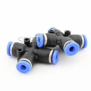 2 X PZA4 Pneumatic Air 4 Way Quick Fittings Connector 4mm equal Cross Tube Hose - Picture 1 of 3