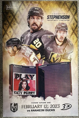 Vegas Golden Knights vs Anaheim Ducks 2/12/23 Stephenson Poster Cover
