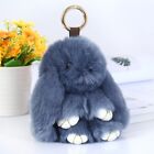 Cute Bunny Keychains PomPom Fluffy Rabbit Furry Keyring Ring Bag charm Pendant
