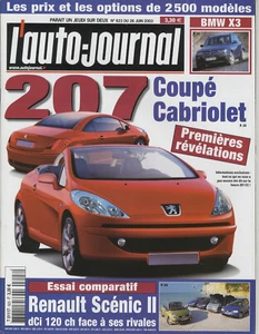 L'AUTO JOURNAL n°623 26/06/2003 207CC BMW X3 SAAB 9-3 2.0T CADILLAC XLR BMW 330D - Imagen 1 de 1