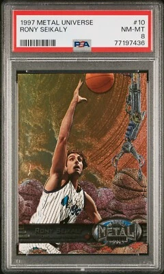 Metal Universe Rony Seikaly #10 1997 PSA 8 casi nuevo-como nuevo Orlando Magic  Foto 1 de 2