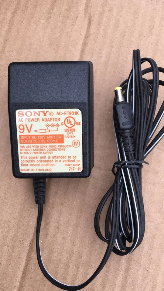 SONY A/C Power Supply AC-ET901K - In: 120V  Out: 9V  - Image 1 of 3