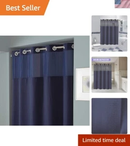 Luxus Duschvorhang ohne Haken mit Snap-in Liner - 74"x71" wasserdicht blau - Bild 1 von 10