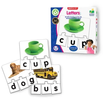 Match It Letters Puzzle Cards Early Reading Skills for Kids Ages 4 and Up - Image 1 of 4