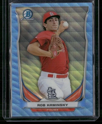 2014 Bowman Draft #CTP-52 Rob Kaminsky Chrome Top Prospects Blue Wave Refractors - Image 1 of 2