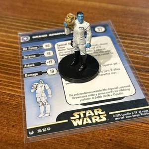 Star Wars Minis WOTC Universe Grand Admiral Thrawn w/card Very Rare 38/60 - Picture 1 of 7
