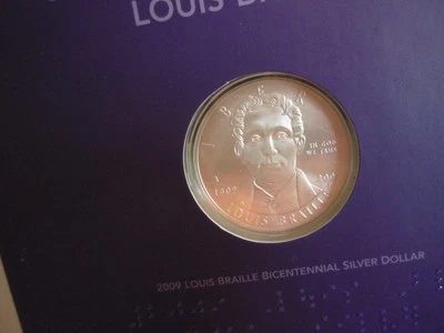 BRAILLE EDUCATION SET  2009 WITH COMMEMORATIVE SILVER DOLLAR -  BEAUTY!!! - Image 1 of 4