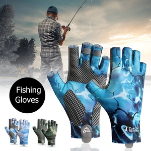 Guantes de pesca de invierno sin dedos para hombres y mujeres guantes antideslizantes con agarre guantes transpirables - Imagen 1 de 18