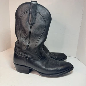 Cody James Black 1978 Carmen Roper Boots Men’s Size 10.5 D Black Bovine Leather - Picture 1 of 15