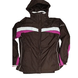 Columbia Women's Interchange Winter Jacket Brown Pink White Size L Waterproof - Picture 1 of 10